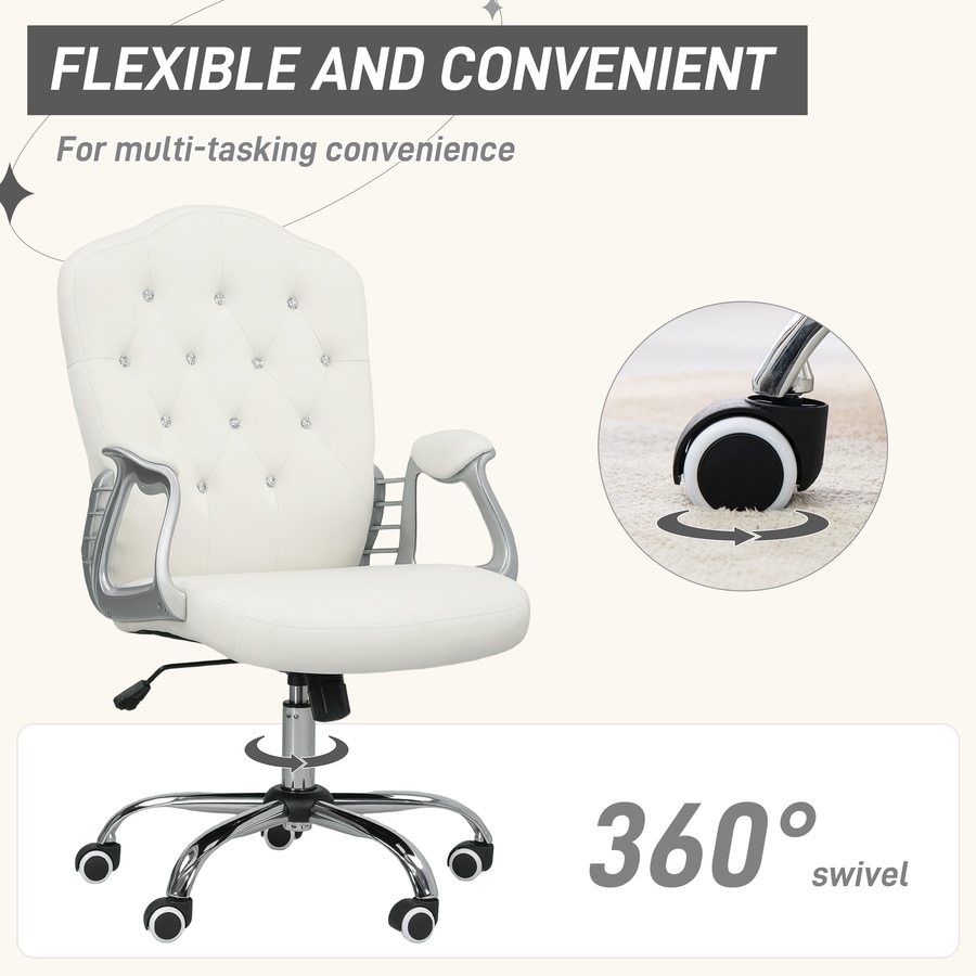 Image 982897_ALTMORE5.jpg, Product 982-897 / Price $124.99, Vinsetto Tufted Office Chair with Adjustable Height Tilt Function Off-White from Vinsetto on TSC.ca's Home & Garden department