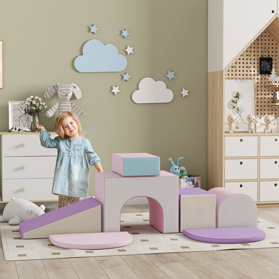 Image 982900_ALTMORE1.jpg, Product 982-900 / Price $159.99, Qaba 7-piece Soft Play, Foam Climbing Blocks for Toddlers from Qaba on TSC.ca's Home & Garden department