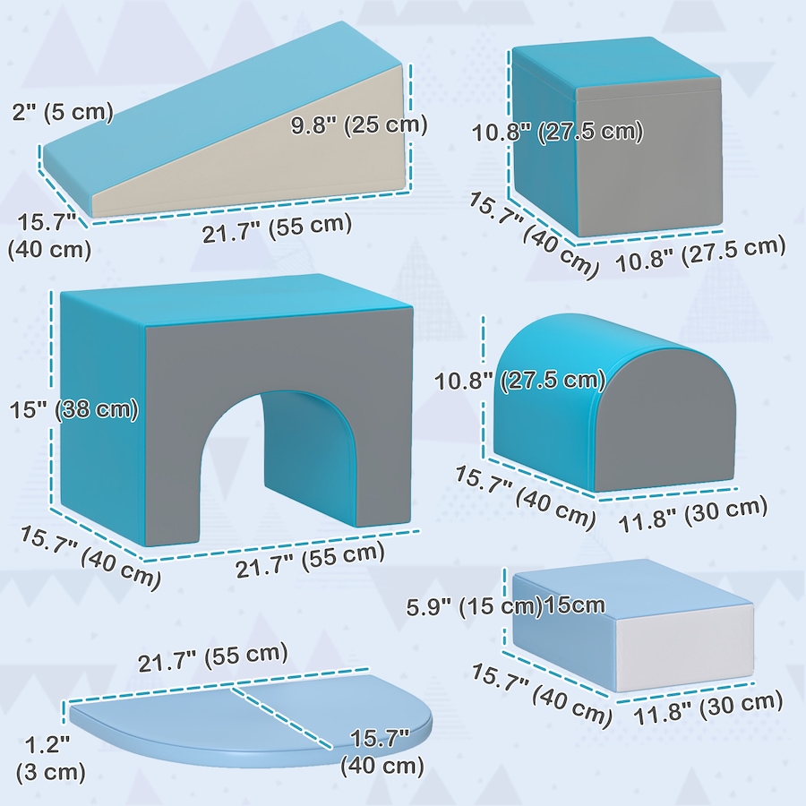 Image 982900_ALTMORE11.jpg, Product 982-900 / Price $159.99, Qaba 7-piece Soft Play, Foam Climbing Blocks for Toddlers from Qaba on TSC.ca's Home & Garden department