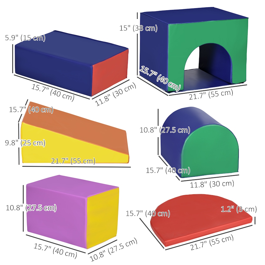 Image 982900_ALTMORE19.jpg, Product 982-900 / Price $159.99, Qaba 7-piece Soft Play, Foam Climbing Blocks for Toddlers from Qaba on TSC.ca's Home & Garden department