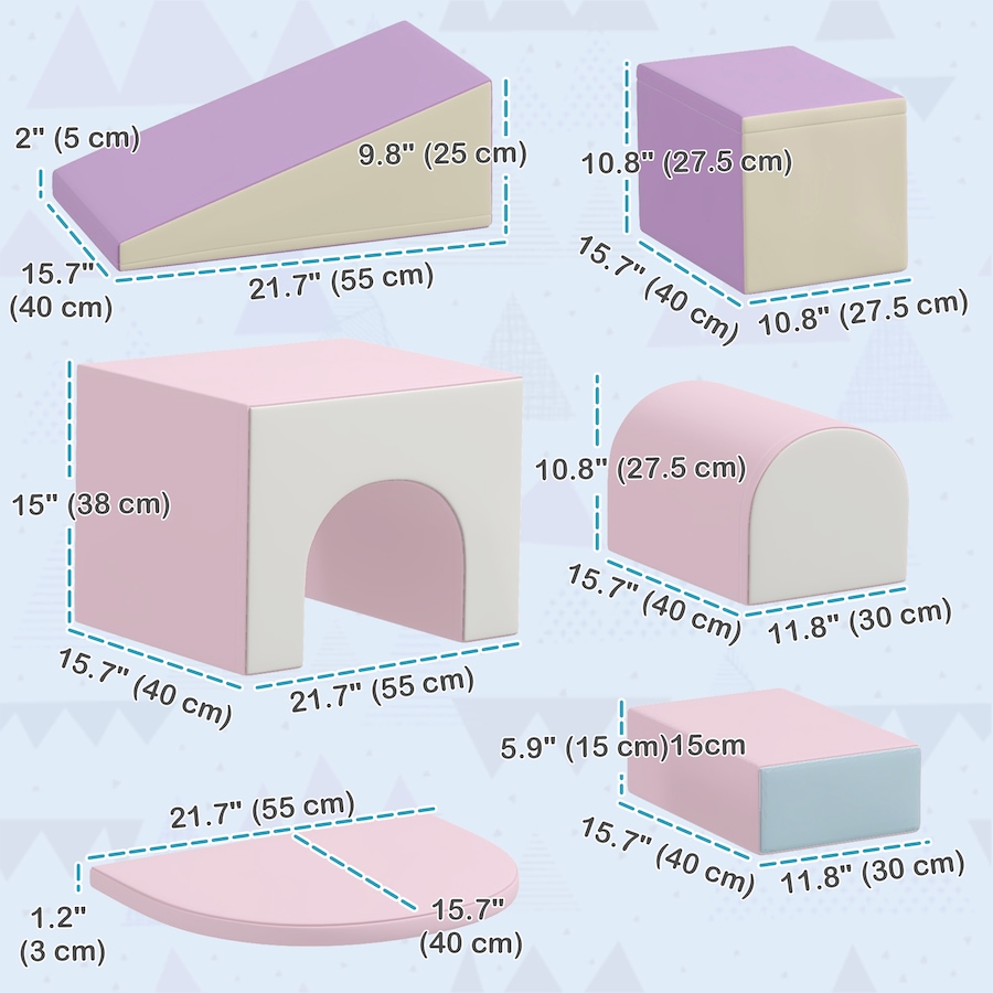 Image 982900_ALTMORE2.jpg, Product 982-900 / Price $159.99, Qaba 7-piece Soft Play, Foam Climbing Blocks for Toddlers from Qaba on TSC.ca's Home & Garden department