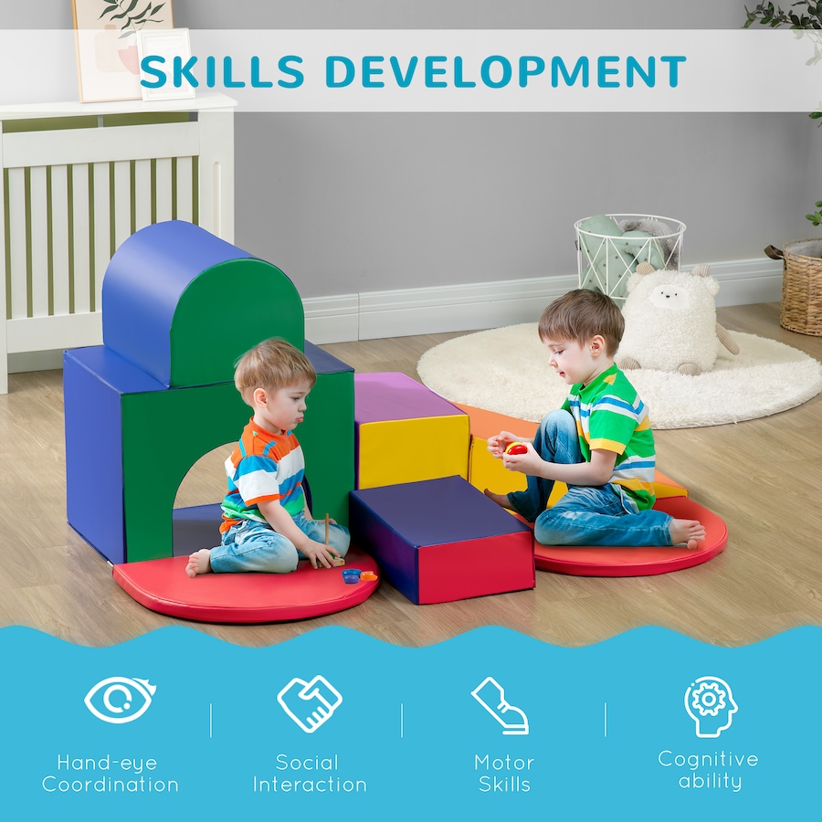 Image 982900_ALTMORE21.jpg, Product 982-900 / Price $159.99, Qaba 7-piece Soft Play, Foam Climbing Blocks for Toddlers from Qaba on TSC.ca's Home & Garden department