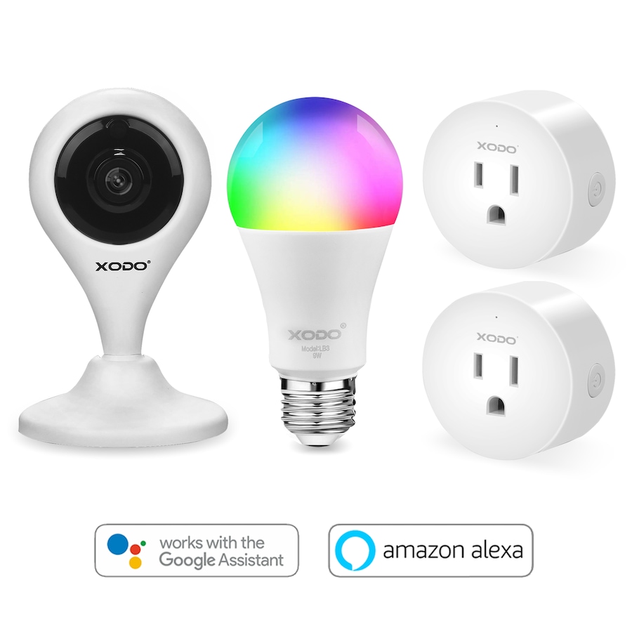 Image 982901.jpg, Product 982-901 / Price $48.99, XODO PK3 Smart Home Security System Kit with 1080P Wi-Fi Camera, Smart Bulb & Smart Plug from XODO on TSC.ca's Electronics department