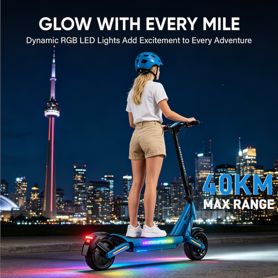 Image 982906_ALTMORE11.jpg, Product 982-906 / Price $999.99, Gyrocopters Sceptre Foldable Electric Scooter for Adults Speed Upto 38km/h Long Range Upto 40Km Peak 800W Brushless Motor UL-Approved 5-Speed Modes LED Lights, APP from Gyrocopters on TSC.ca's Health & Fitness department