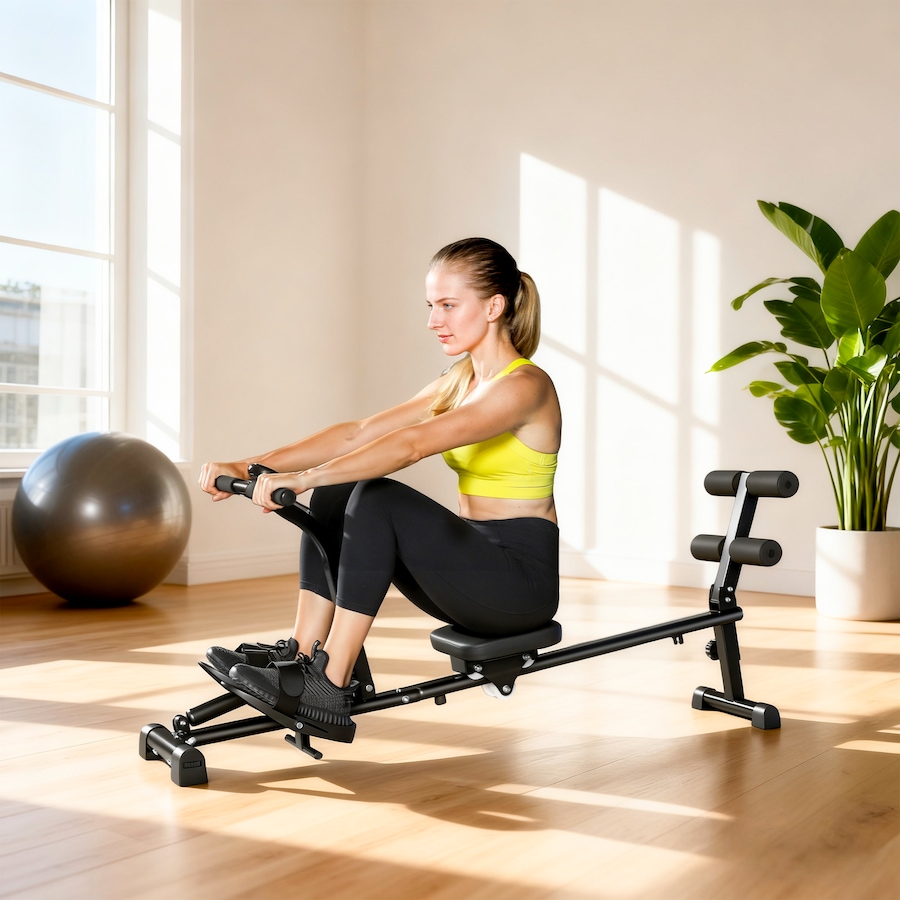 Image 982913_ALTMORE1.jpg, Product 982-913 / Price $123.99, Soozier Rowing Machine with 12-Level Hydraulic Resistance, Black from Soozier on TSC.ca's Health & Fitness department