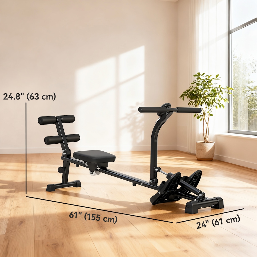 Image 982913_ALTMORE2.jpg, Product 982-913 / Price $123.99, Soozier Rowing Machine with 12-Level Hydraulic Resistance, Black from Soozier on TSC.ca's Health & Fitness department