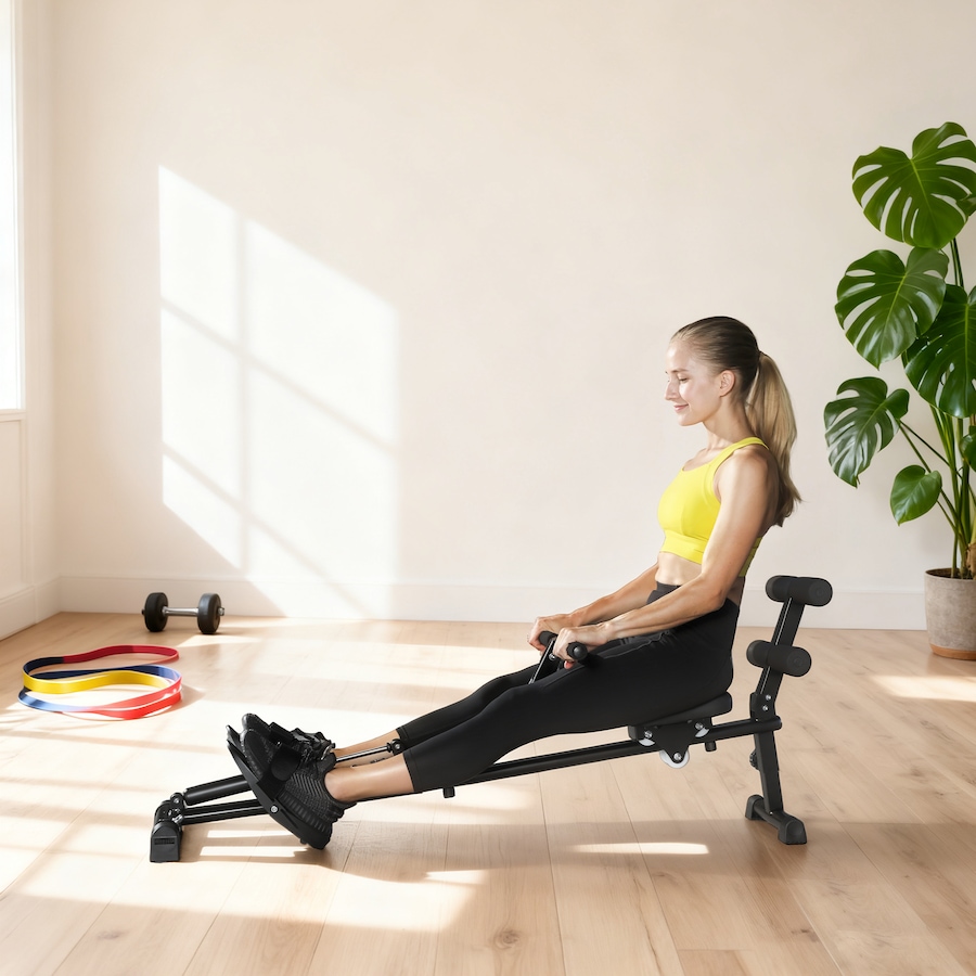 Image 982913_ALTMORE7.jpg, Product 982-913 / Price $123.99, Soozier Rowing Machine with 12-Level Hydraulic Resistance, Black from Soozier on TSC.ca's Health & Fitness department