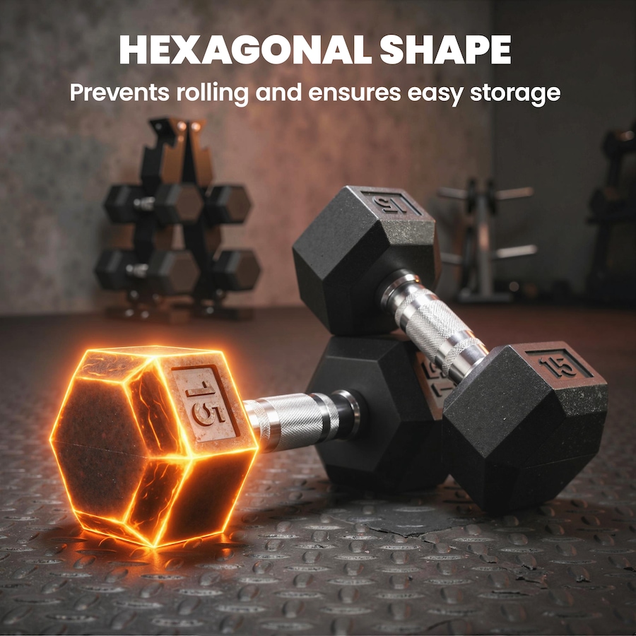 Image 982914_ALTMORE6.jpg, Product 982-914 / Price $239.99, Soozier 120lbs Hex Dumbbell Weight Set with Vertical Rack for Home Gym from Soozier on TSC.ca's Health & Fitness department