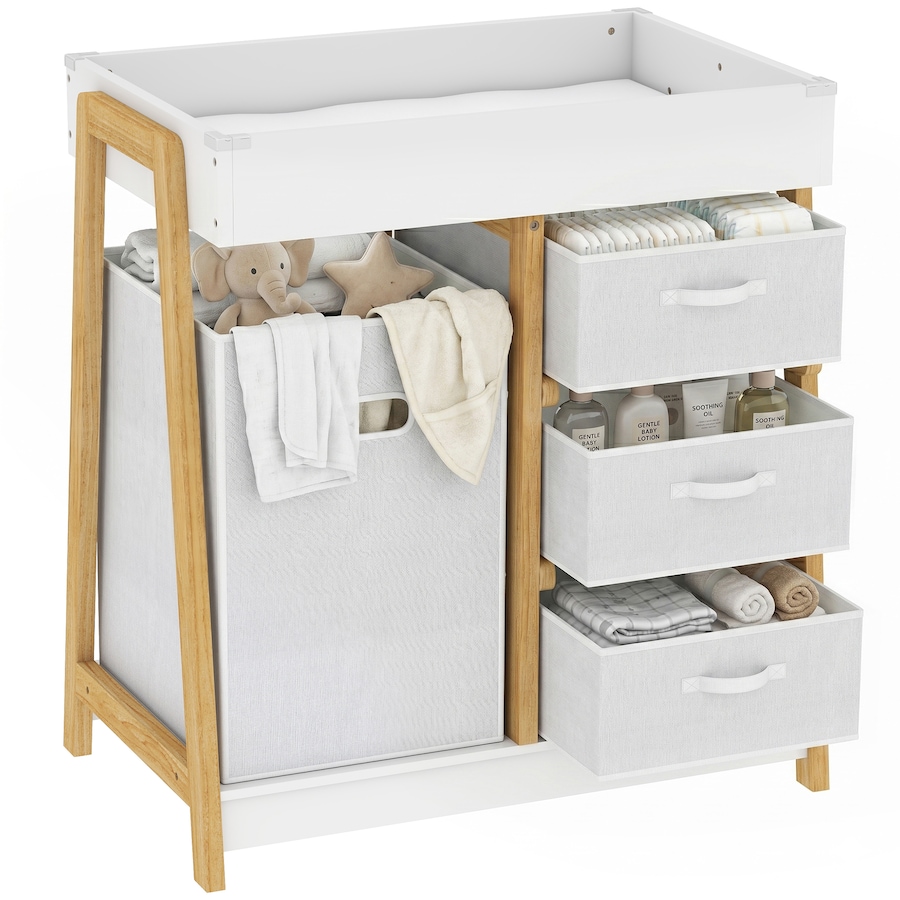 Image 982915.jpg, Product 982-915 / Price $164.99, Qaba Baby Changing Table with Waterproof Pad, 3 Drawers and Large Basket from Qaba on TSC.ca's Health & Fitness department
