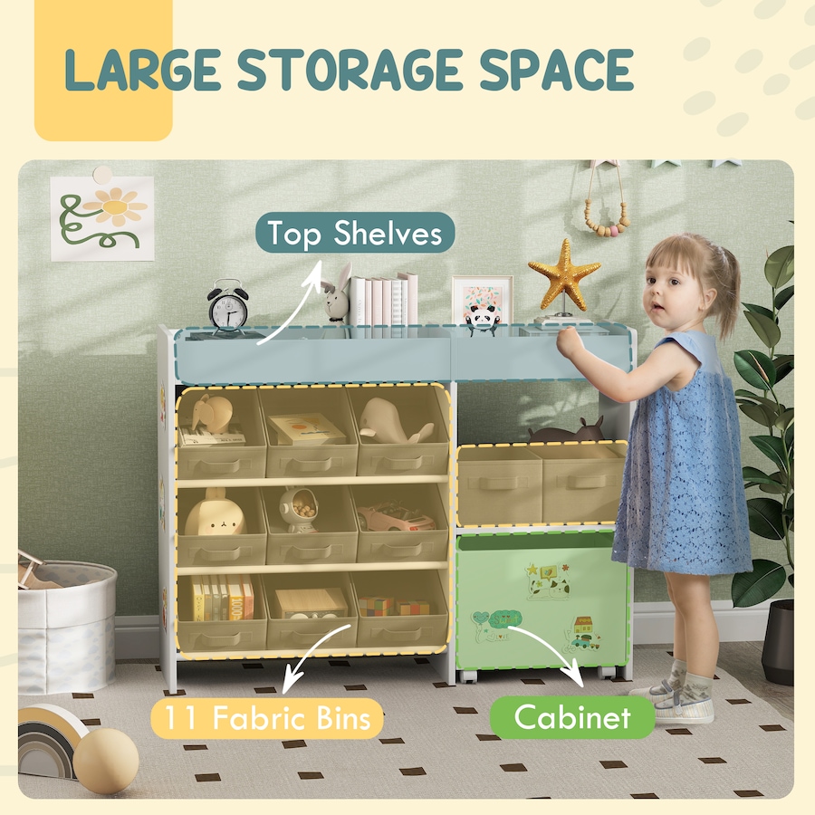 Image 982917_ALTMORE3.jpg, Product 982-917 / Price $119.95, Qaba Toy Storage Organizer with 11 Removable Boxes, Kids BookShelf, White from Qaba on TSC.ca's Home & Garden department