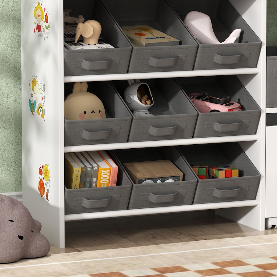 Image 982917_ALTMORE7.jpg, Product 982-917 / Price $119.95, Qaba Toy Storage Organizer with 11 Removable Boxes, Kids BookShelf, White from Qaba on TSC.ca's Home & Garden department