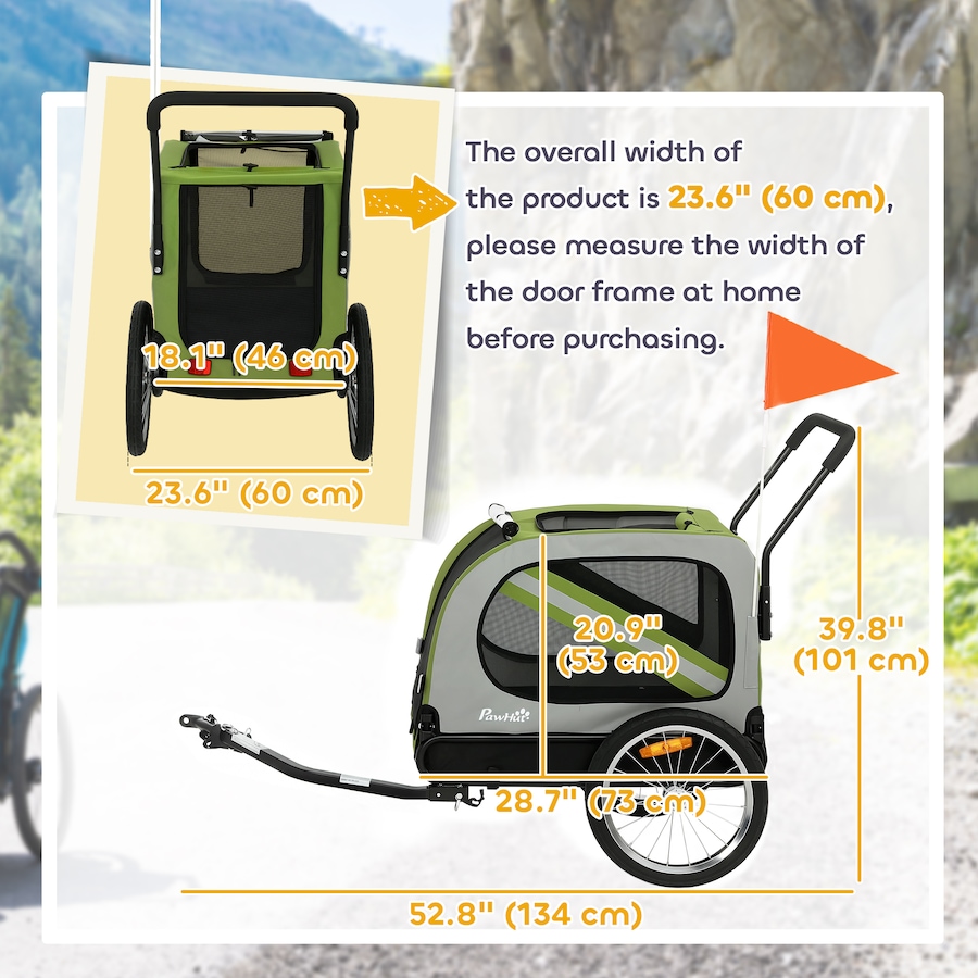 Image 982920_ALTMORE2.jpg, Product 982-920 / Price $152.99, PawHut Dog Bike Trailer, 2-in-1 Dog Wagon Pet Stroller for Travel from PawHut on TSC.ca's Home & Garden department