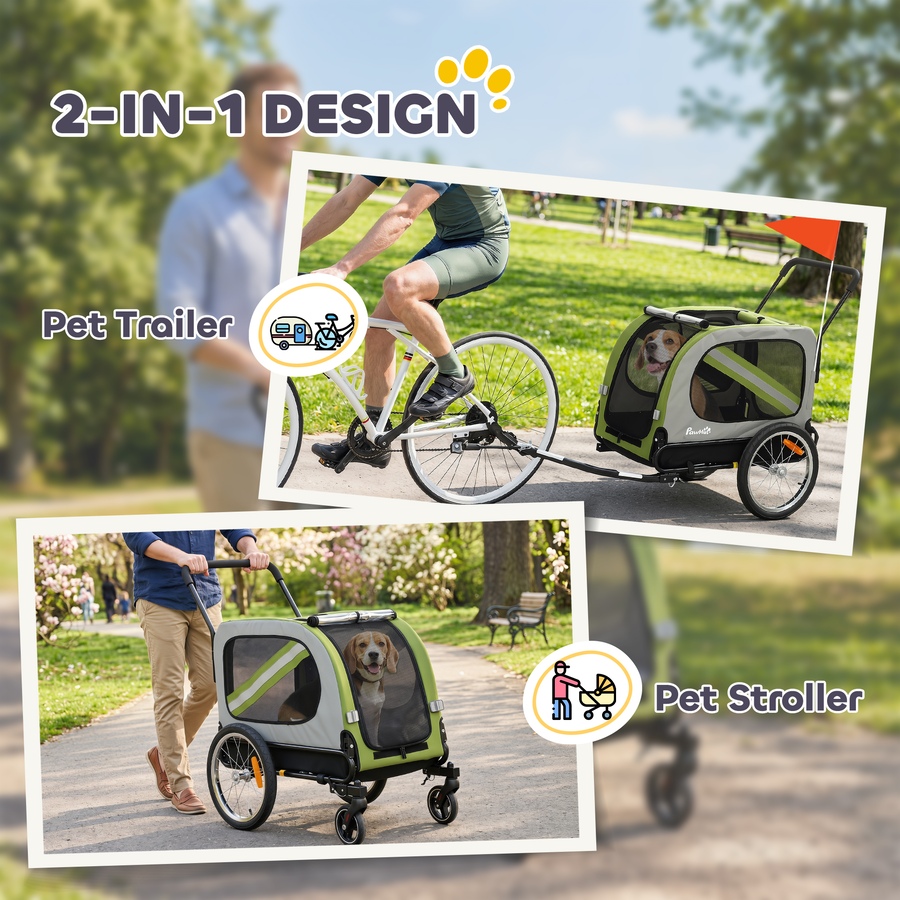 Image 982920_ALTMORE3.jpg, Product 982-920 / Price $152.99, PawHut Dog Bike Trailer, 2-in-1 Dog Wagon Pet Stroller for Travel from PawHut on TSC.ca's Home & Garden department