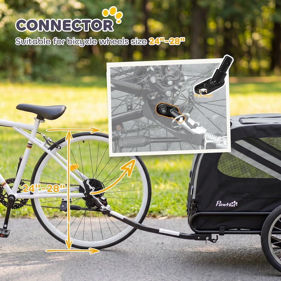 Image 982921_ALTMORE6.jpg, Product 982-921 / Price $154.99, PawHut Dog Bike Trailer, 2-in-1 Dog Stroller with Reflectors Flag, Grey from PawHut on TSC.ca's Home & Garden department