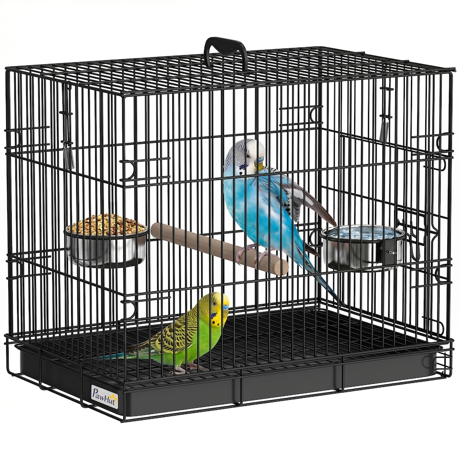 Image 982922.jpg, Product 982-922 / Price $67.99, PawHut Bird Cage Portable w/ Slide-Out Tray 49 cm, Black from PawHut on TSC.ca's Home & Garden department