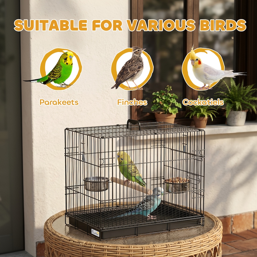 Image 982922_ALTMORE10.jpg, Product 982-922 / Price $67.99, PawHut Bird Cage Portable w/ Slide-Out Tray 49 cm, Black from PawHut on TSC.ca's Home & Garden department