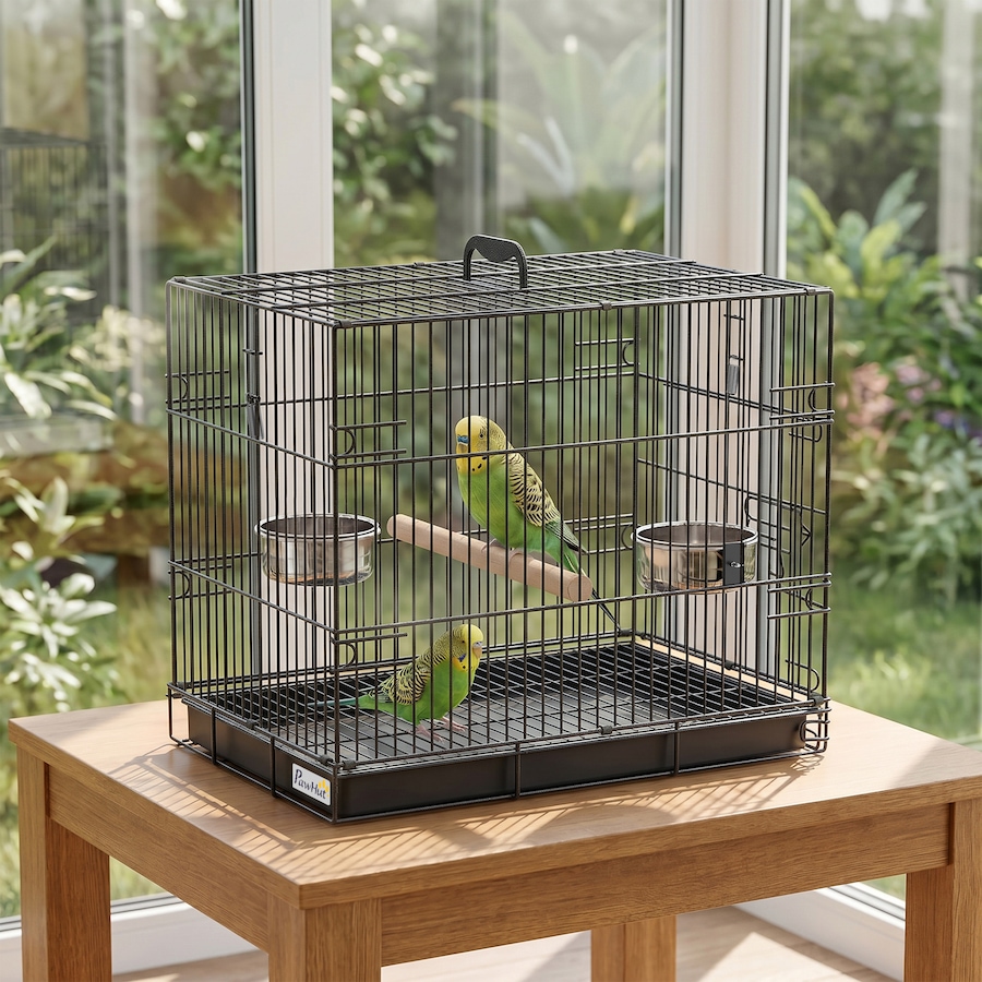 Image 982922_ALTMORE11.jpg, Product 982-922 / Price $67.99, PawHut Bird Cage Portable w/ Slide-Out Tray 49 cm, Black from PawHut on TSC.ca's Home & Garden department