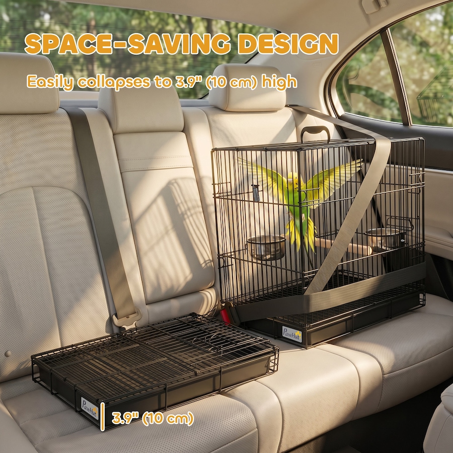 Image 982922_ALTMORE4.jpg, Product 982-922 / Price $67.99, PawHut Bird Cage Portable w/ Slide-Out Tray 49 cm, Black from PawHut on TSC.ca's Home & Garden department