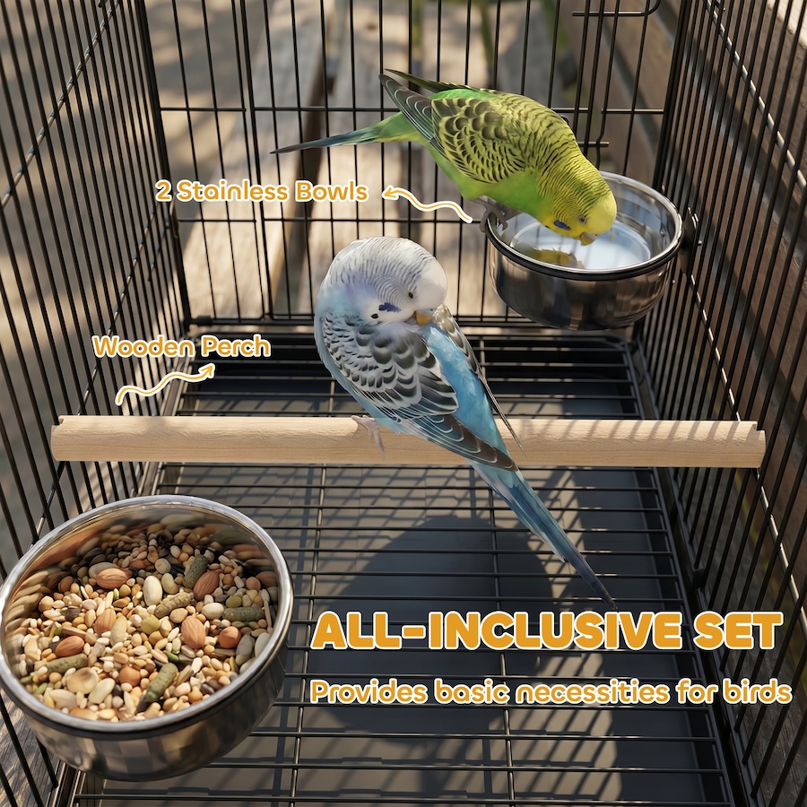 Image 982922_ALTMORE6.jpg, Product 982-922 / Price $67.99, PawHut Bird Cage Portable w/ Slide-Out Tray 49 cm, Black from PawHut on TSC.ca's Home & Garden department