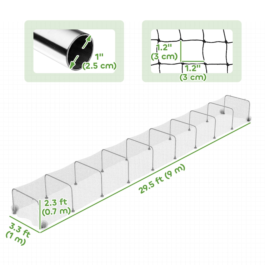 Image 982923_ALTMORE2.jpg, Product 982-923 / Price $136.99, PawHut Extra Long Chicken Tunnel for Outside, 354" x 39" Galvanized Steel from PawHut on TSC.ca's Home & Garden department