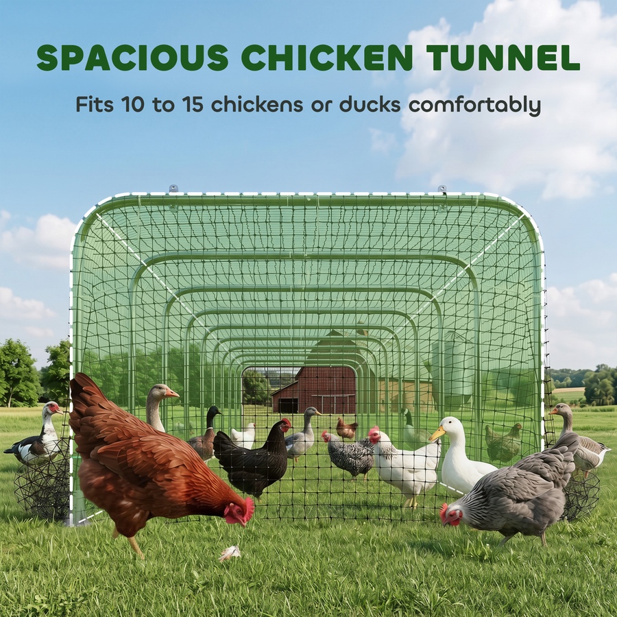 Image 982923_ALTMORE3.jpg, Product 982-923 / Price $136.99, PawHut Extra Long Chicken Tunnel for Outside, 354" x 39" Galvanized Steel from PawHut on TSC.ca's Home & Garden department