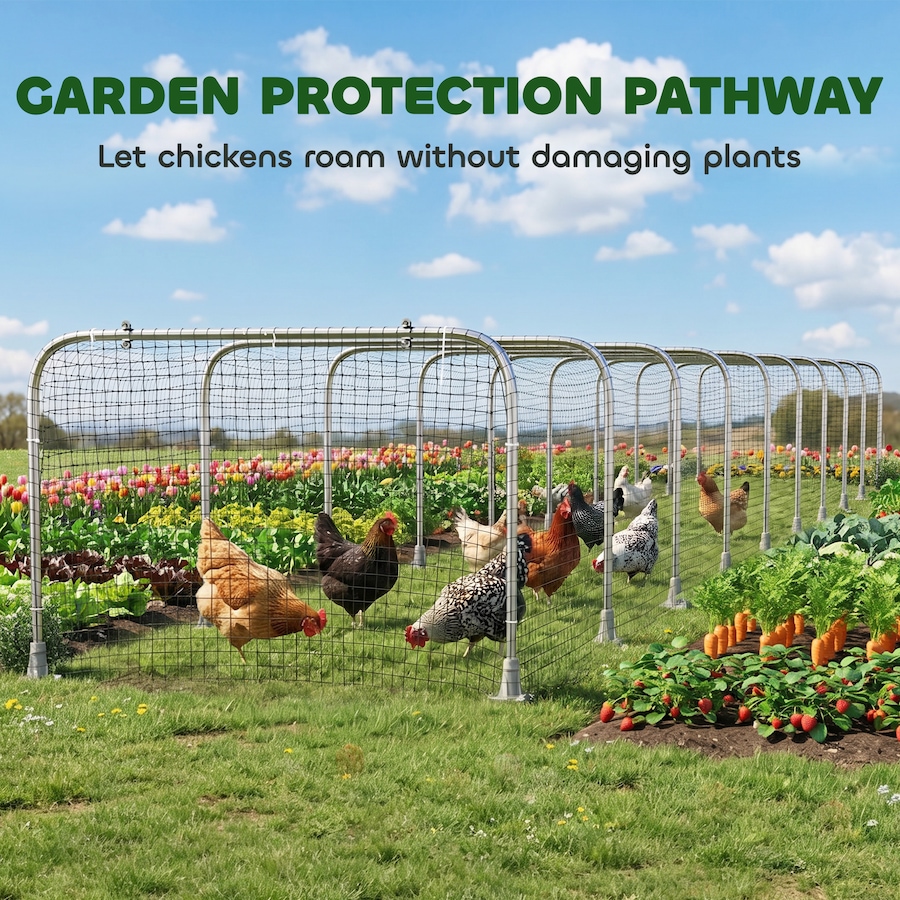 Image 982923_ALTMORE5.jpg, Product 982-923 / Price $136.99, PawHut Extra Long Chicken Tunnel for Outside, 354" x 39" Galvanized Steel from PawHut on TSC.ca's Home & Garden department