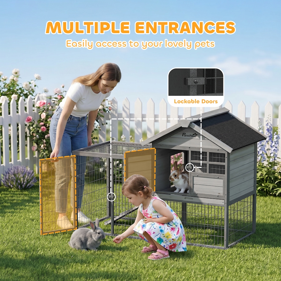 Image 982925_ALTMORE5.jpg, Product 982-925 / Price $196.99, PawHut Rabbit Hutch Outdoor, 48"L Large Wooden Bunny Cage with Run Box from PawHut on TSC.ca's Home & Garden department