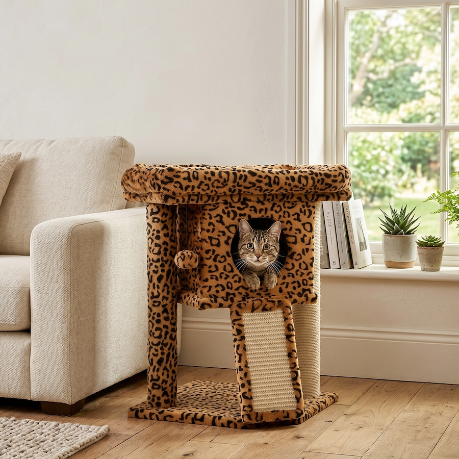 Image 982932_ALTMORE7.jpg, Product 982-932 / Price $52.99, PawHut Cat Tree, Small Cat Tower with Perch, Scratching Post, Leopard Print from PawHut on TSC.ca's Home & Garden department