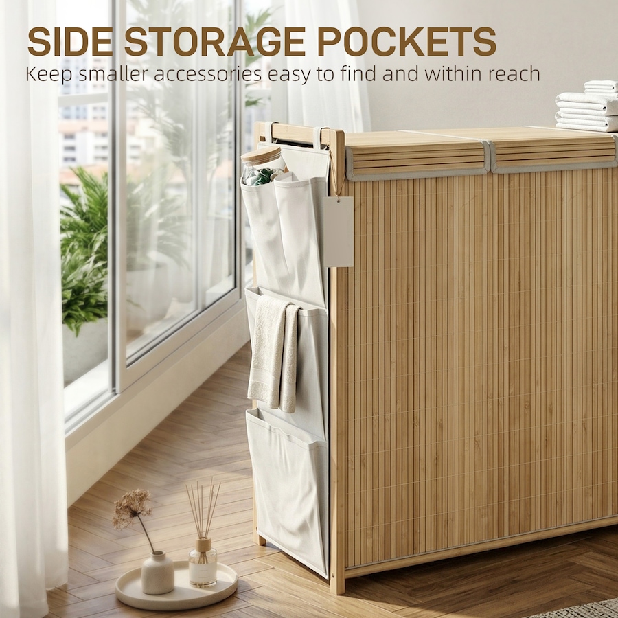 Image 982940_ALTMORE15.jpg, Product 982-940 / Price $54.99 - $89.99, HOMCOM Bamboo Laundry Hamper with Removable Drawstring Bag, Natural from HOMCOM on TSC.ca's Home & Garden department