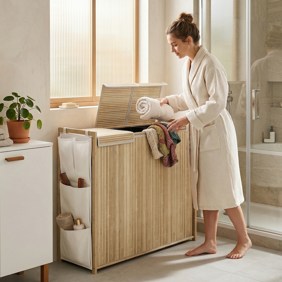 Image 982940_ALTMORE16.jpg, Product 982-940 / Price $54.99 - $89.99, HOMCOM Bamboo Laundry Hamper with Removable Drawstring Bag, Natural from HOMCOM on TSC.ca's Home & Garden department