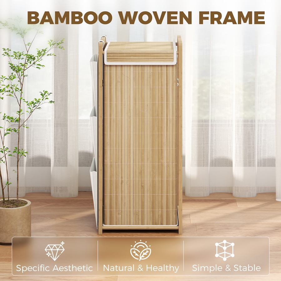 Image 982940_ALTMORE20.jpg, Product 982-940 / Price $54.99 - $89.99, HOMCOM Bamboo Laundry Hamper with Removable Drawstring Bag, Natural from HOMCOM on TSC.ca's Home & Garden department
