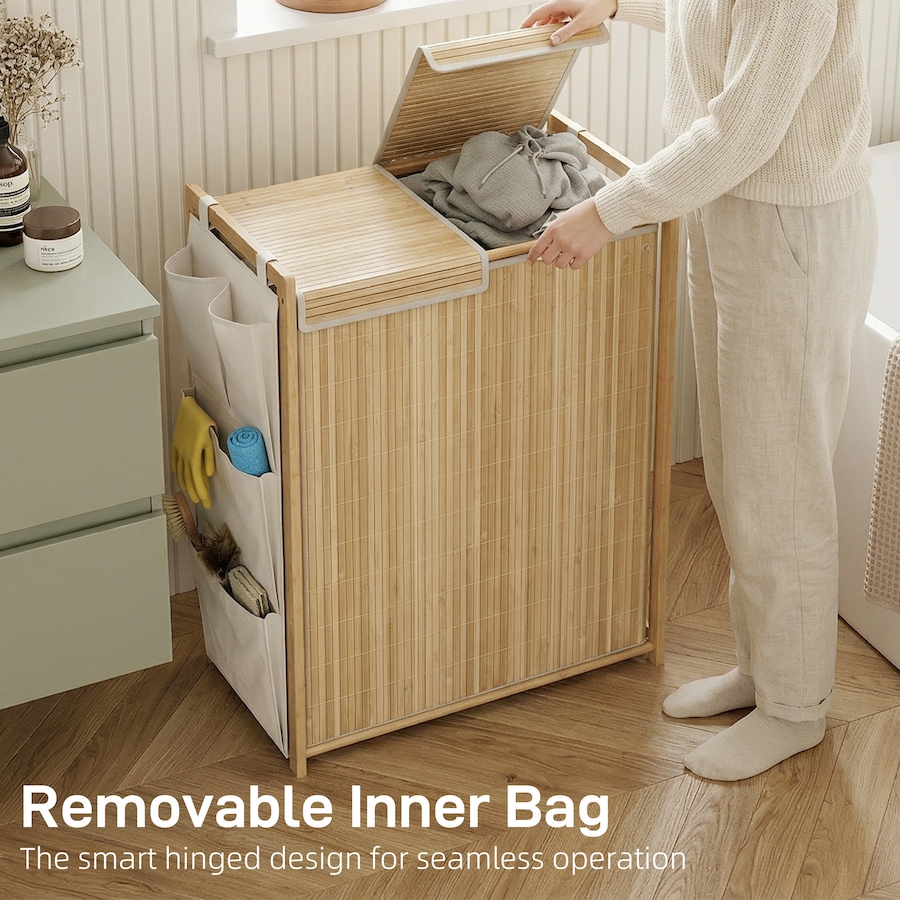 Image 982940_ALTMORE4.jpg, Product 982-940 / Price $54.99 - $89.99, HOMCOM Bamboo Laundry Hamper with Removable Drawstring Bag, Natural from HOMCOM on TSC.ca's Home & Garden department