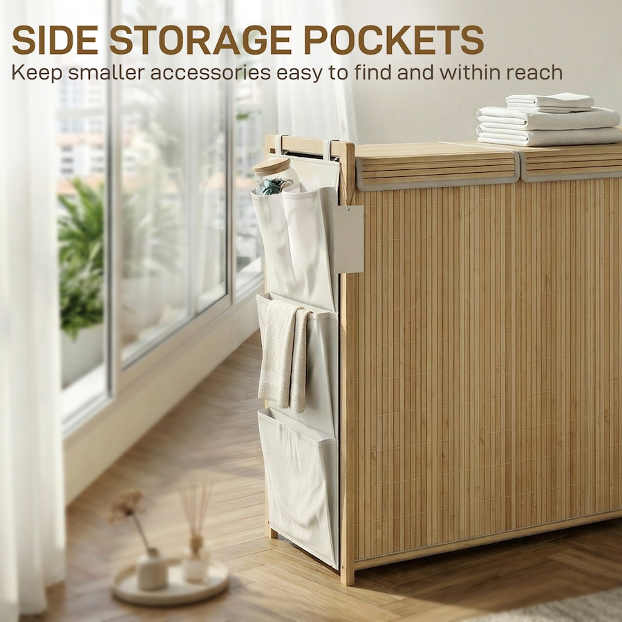 Image 982940_ALTMORE6.jpg, Product 982-940 / Price $54.99 - $89.99, HOMCOM Bamboo Laundry Hamper with Removable Drawstring Bag, Natural from HOMCOM on TSC.ca's Home & Garden department