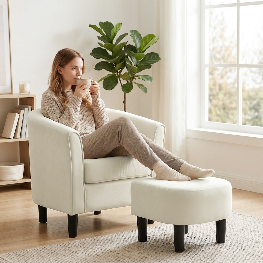 Image 982941_ALTMORE1.jpg, Product 982-941 / Price $223.09 - $226.59, HOMCOM Accent Chair with Ottoman and Pocket Spring Cushion from HOMCOM on TSC.ca's Home & Garden department