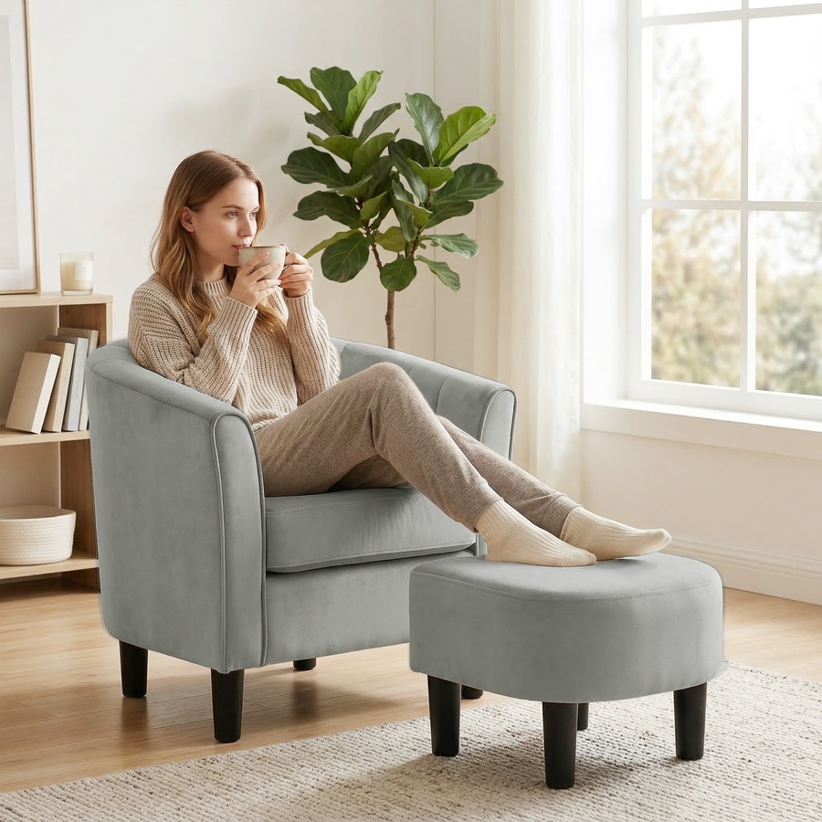 Image 982941_ALTMORE10.jpg, Product 982-941 / Price $223.09 - $226.59, HOMCOM Accent Chair with Ottoman and Pocket Spring Cushion from HOMCOM on TSC.ca's Home & Garden department