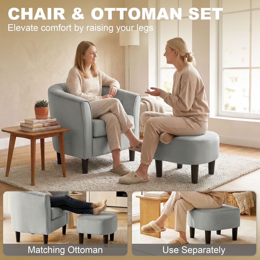 Image 982941_ALTMORE12.jpg, Product 982-941 / Price $223.09 - $226.59, HOMCOM Accent Chair with Ottoman and Pocket Spring Cushion from HOMCOM on TSC.ca's Home & Garden department