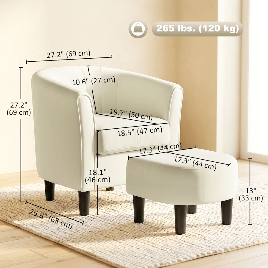 Image 982941_ALTMORE2.jpg, Product 982-941 / Price $223.09 - $226.59, HOMCOM Accent Chair with Ottoman and Pocket Spring Cushion from HOMCOM on TSC.ca's Home & Garden department