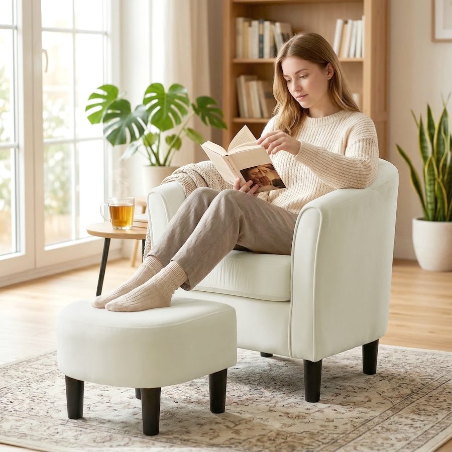 Image 982941_ALTMORE7.jpg, Product 982-941 / Price $223.09 - $226.59, HOMCOM Accent Chair with Ottoman and Pocket Spring Cushion from HOMCOM on TSC.ca's Home & Garden department