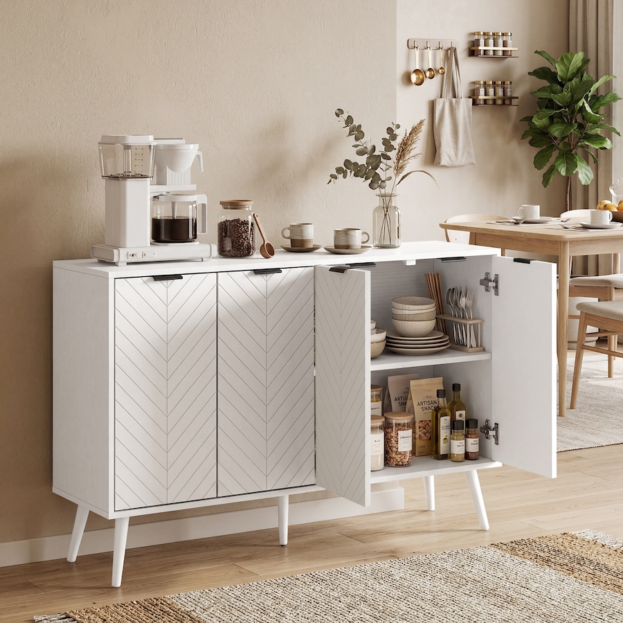 Image 982945_ALTMORE1.jpg, Product 982-945 / Price $154.99 - $180.34, HOMCOM Sideboard, Buffet Cabinet with Adjustable Shelves, White from HOMCOM on TSC.ca's Home & Garden department