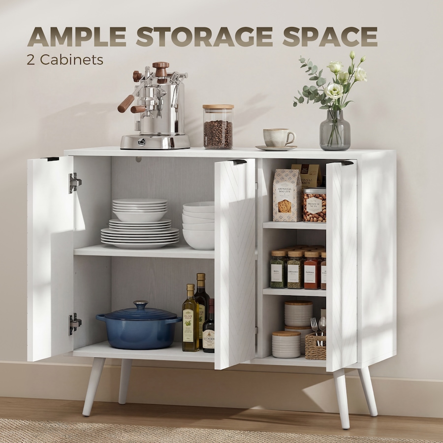 Image 982945_ALTMORE12.jpg, Product 982-945 / Price $154.99 - $180.34, HOMCOM Sideboard, Buffet Cabinet with Adjustable Shelves, White from HOMCOM on TSC.ca's Home & Garden department