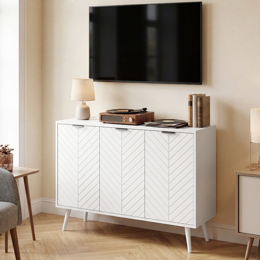 Image 982945_ALTMORE16.jpg, Product 982-945 / Price $154.99 - $180.34, HOMCOM Sideboard, Buffet Cabinet with Adjustable Shelves, White from HOMCOM on TSC.ca's Home & Garden department