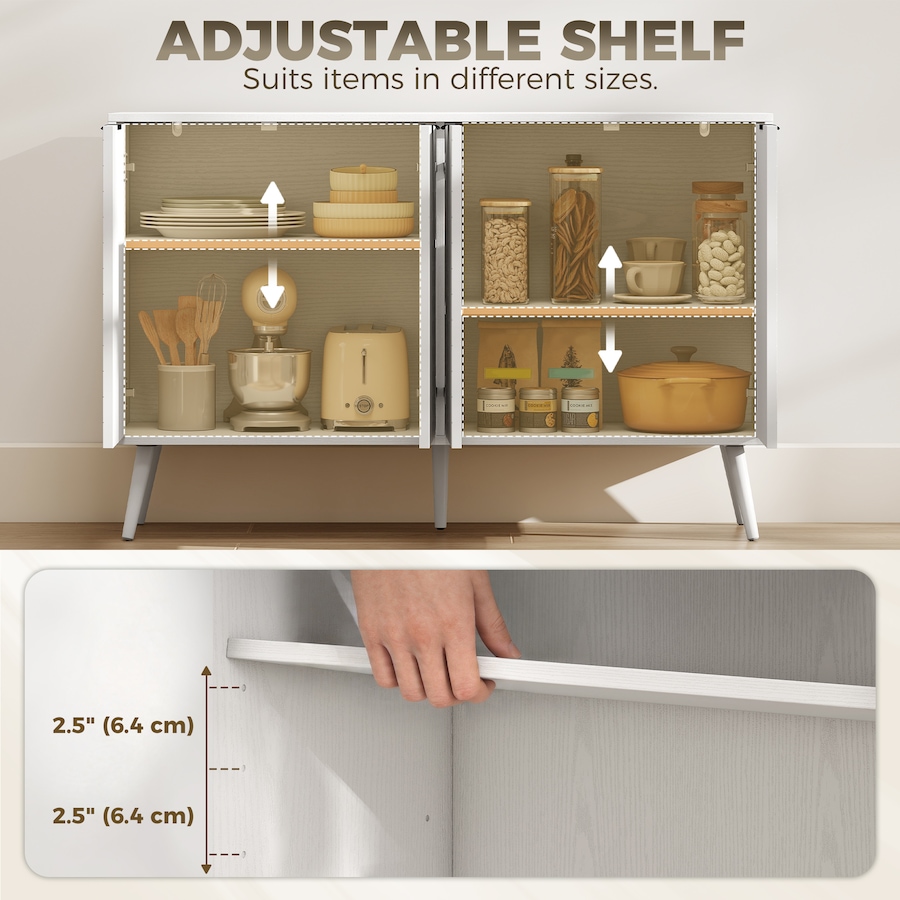 Image 982945_ALTMORE5.jpg, Product 982-945 / Price $154.99 - $180.34, HOMCOM Sideboard, Buffet Cabinet with Adjustable Shelves, White from HOMCOM on TSC.ca's Home & Garden department