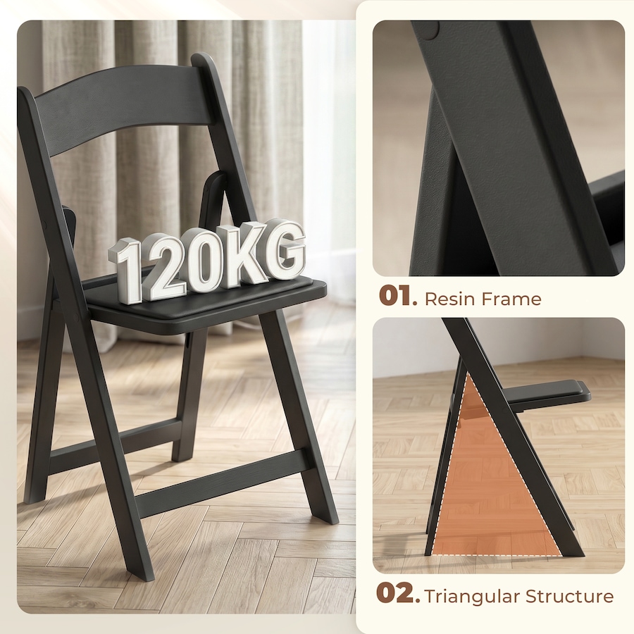 Image 982948_ALTMORE3.jpg, Product 982-948 / Price $159.99 - $164.99, HOMCOM 4 Pack Folding Chairs, Foldable Resin Chair with Padded Seat from HOMCOM on TSC.ca's Home & Garden department