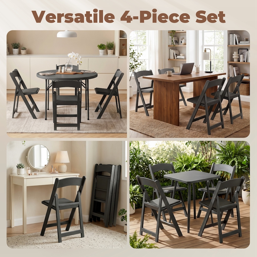 Image 982948_ALTMORE6.jpg, Product 982-948 / Price $159.99 - $164.99, HOMCOM 4 Pack Folding Chairs, Foldable Resin Chair with Padded Seat from HOMCOM on TSC.ca's Home & Garden department