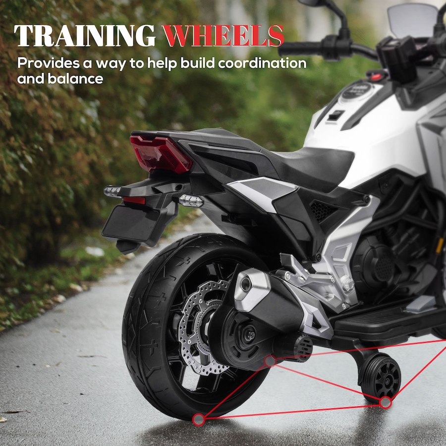 Image 982953_ALTMORE5.jpg, Product 982-953 / Price $217.99, Qaba Honda Licensed 12V Electric Motorcycle with Headlights Music, White from Qaba on TSC.ca's Toys & Hobbies department