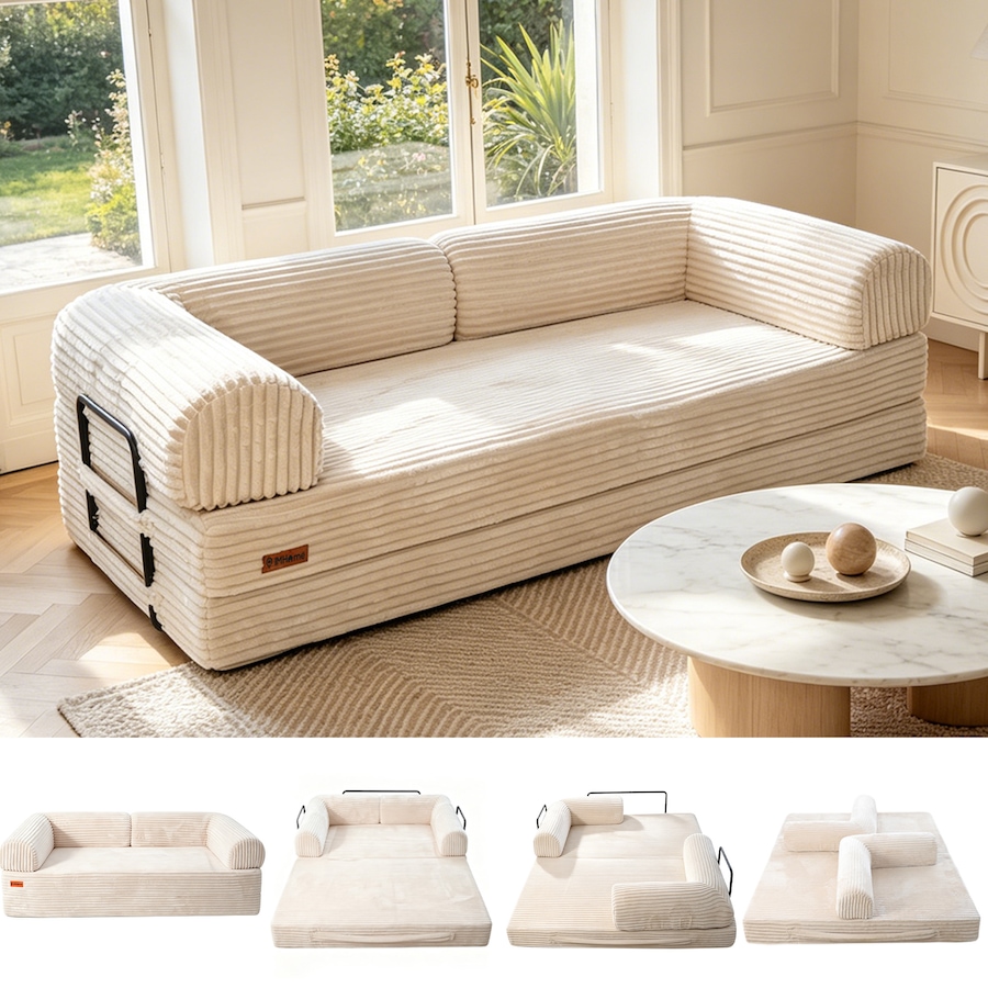 Image 982958.jpg, Product 982-958 / Price $629.99, IMHome Convertible Sofa Bed (Cream) for Living Room, Guest Room, Apartment from IMGadgets on TSC.ca's Home & Garden department