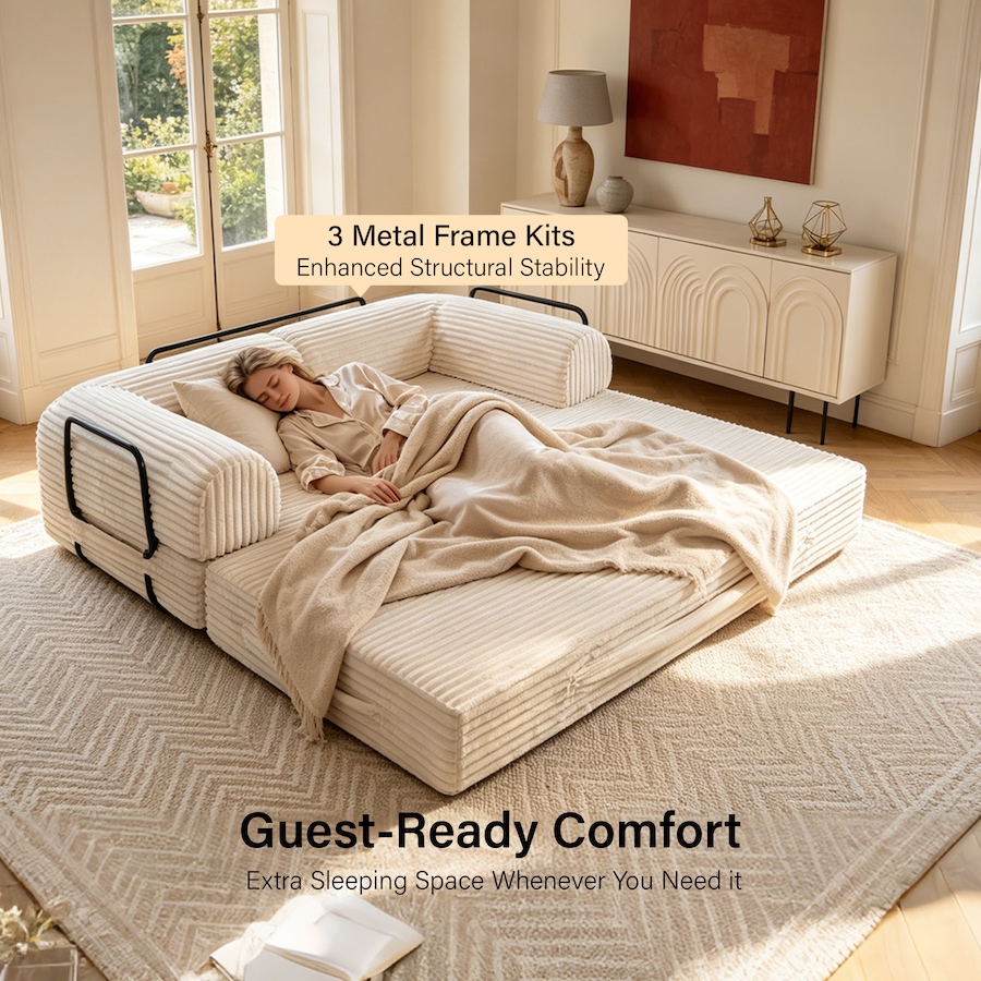 Image 982958_ALTMORE2.jpg, Product 982-958 / Price $629.99, IMHome Convertible Sofa Bed (Cream) for Living Room, Guest Room, Apartment from IMGadgets on TSC.ca's Home & Garden department