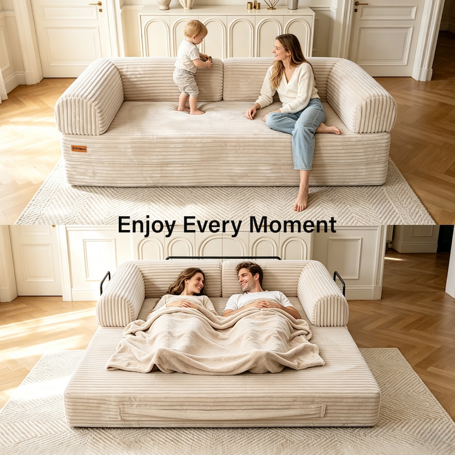 Image 982958_ALTMORE5.jpg, Product 982-958 / Price $629.99, IMHome Convertible Sofa Bed (Cream) for Living Room, Guest Room, Apartment from IMGadgets on TSC.ca's Home & Garden department