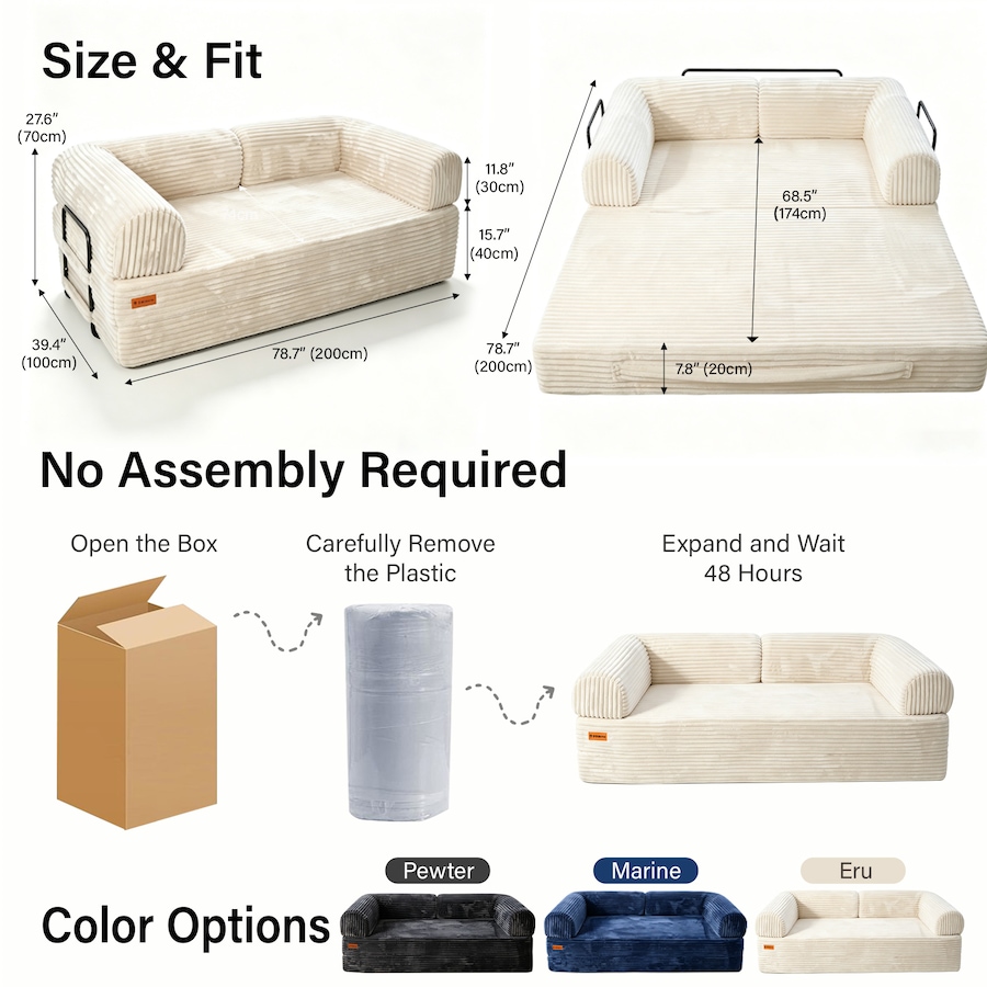 Image 982958_ALTMORE8.jpg, Product 982-958 / Price $629.99, IMHome Convertible Sofa Bed (Cream) for Living Room, Guest Room, Apartment from IMGadgets on TSC.ca's Home & Garden department
