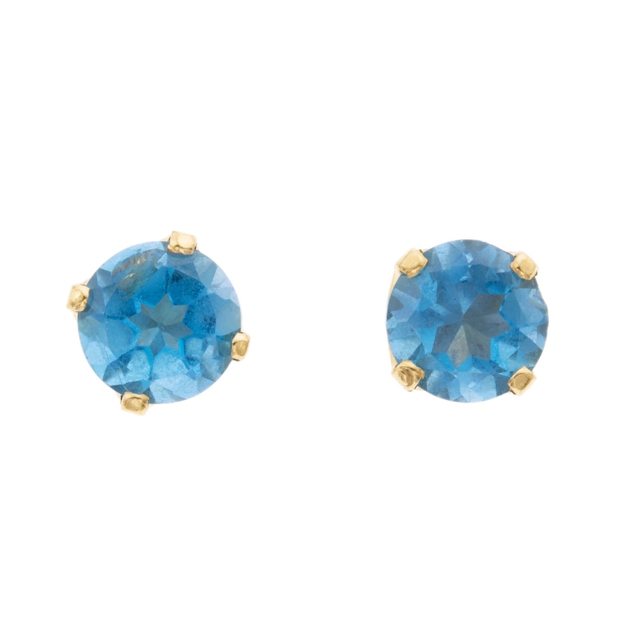 Image 982987_ALTMORE1.jpg, Product 982-987 / Price $595.00, 14K Yellow Gold 2.9ctw Blue Topaz Stud Earrings from Estate Jewel Finds on TSC.ca's Jewellery department